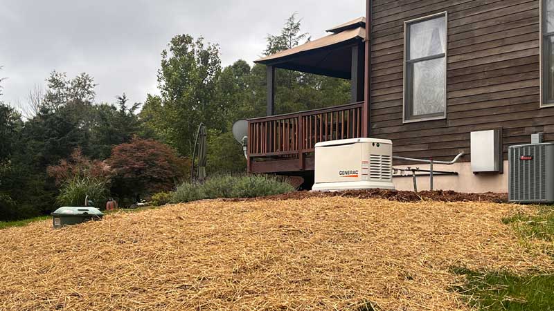 Generic Generator Installed in the Backyard of a House in Blairstown, NJ