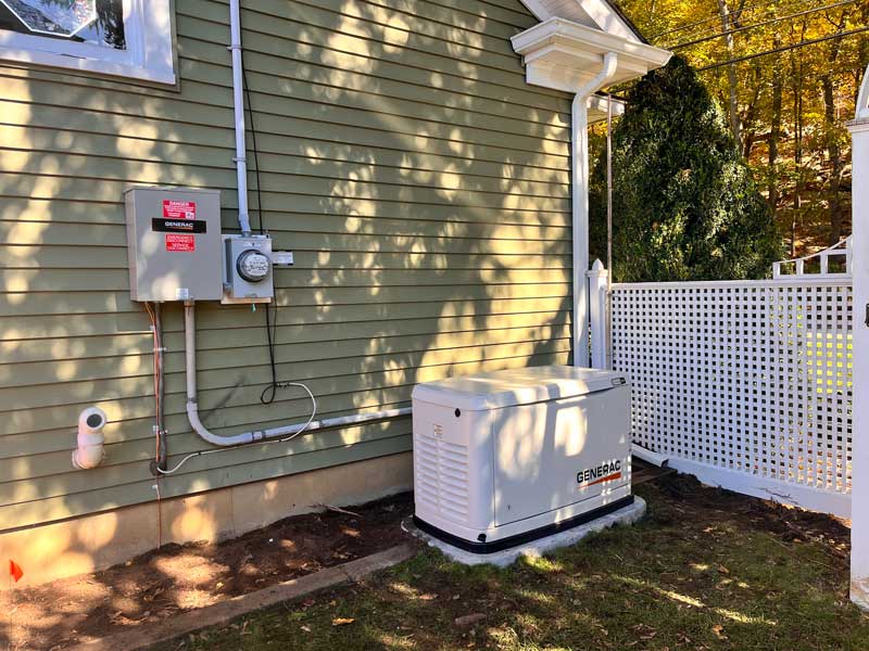 Installed a generator with visible conduit and cabling setup beside a home in Blairstown, NJ