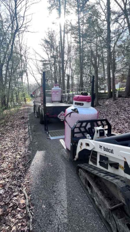A Truck on the Road Carrying Bobcat Cylinder Transfer in Blairstown, NJ