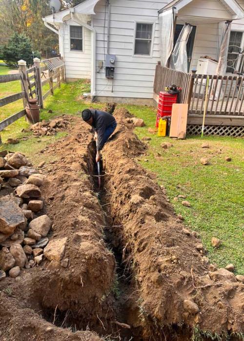 Seidel Electric Electrician Excavating the Land for Generator Wiring Installation in Blairstown