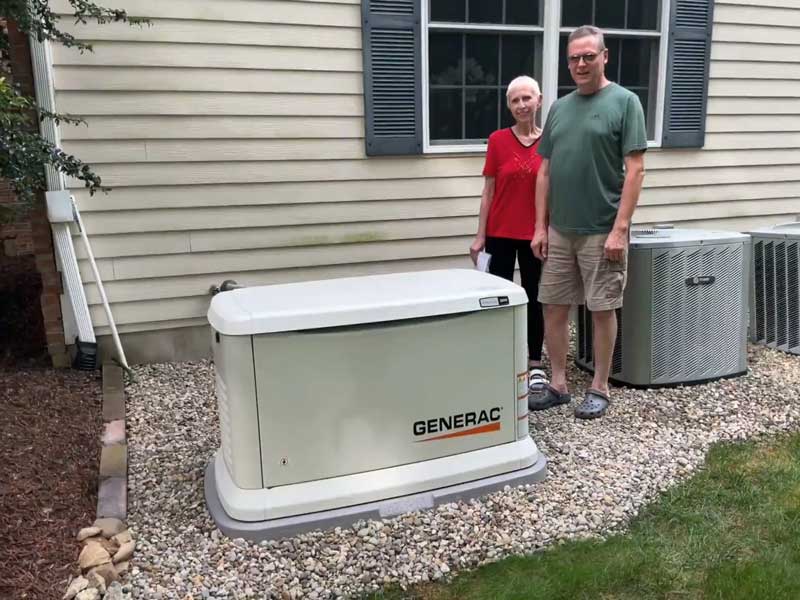 Generac generator owner looking satisfied