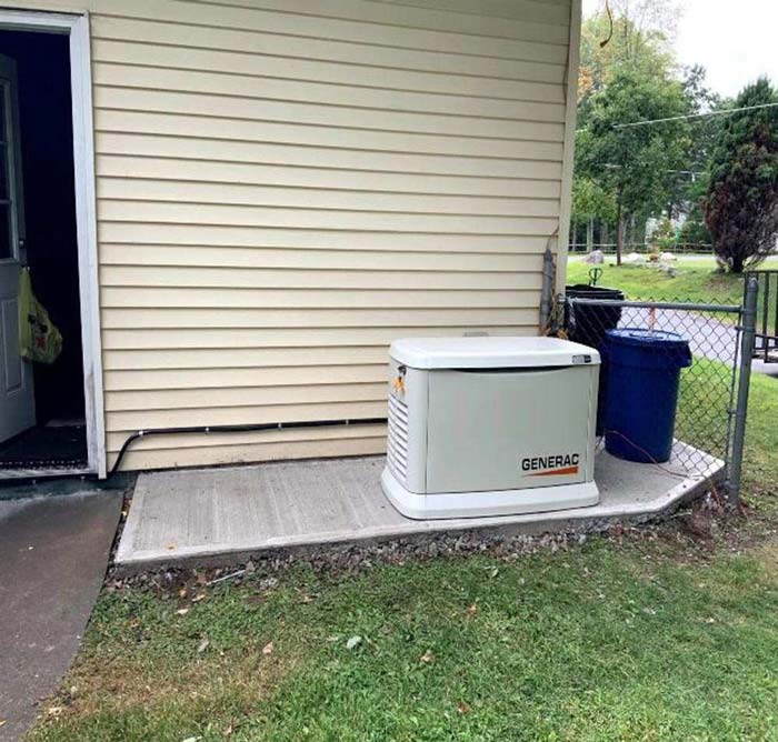 A Generator placed near a shop in a garden at Blairstown, NJ