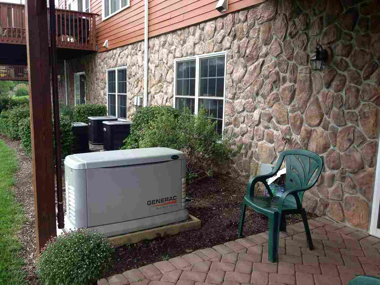 Interior view of generator control wiring for a Generac backup system in Blairtown, NJ