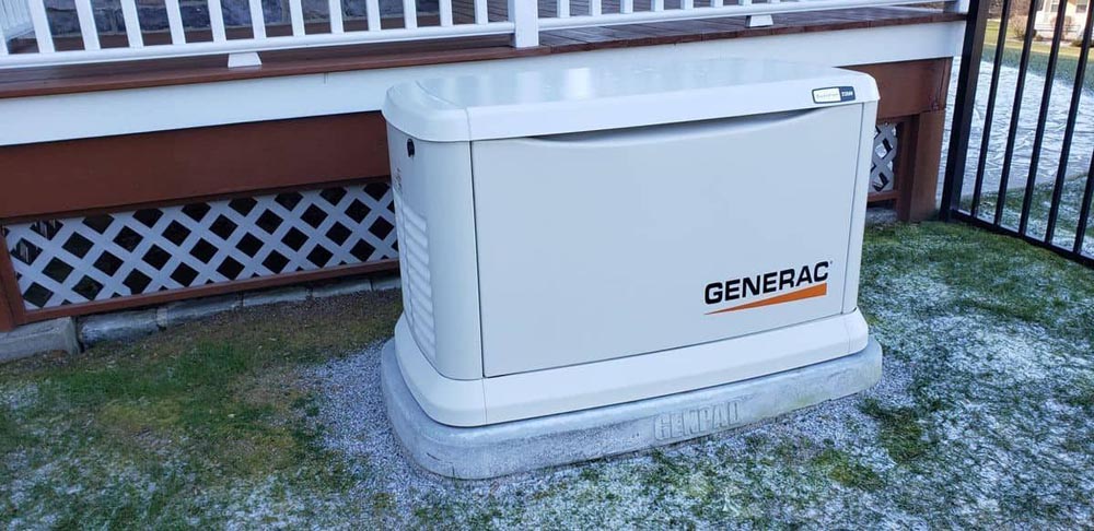 generator outside home in winter