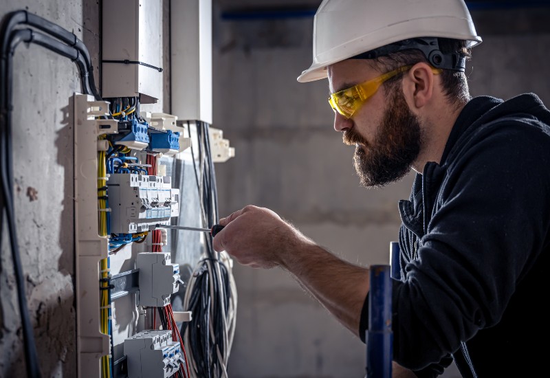 Technician Checking the Electric Panel in Blairstown, NJ