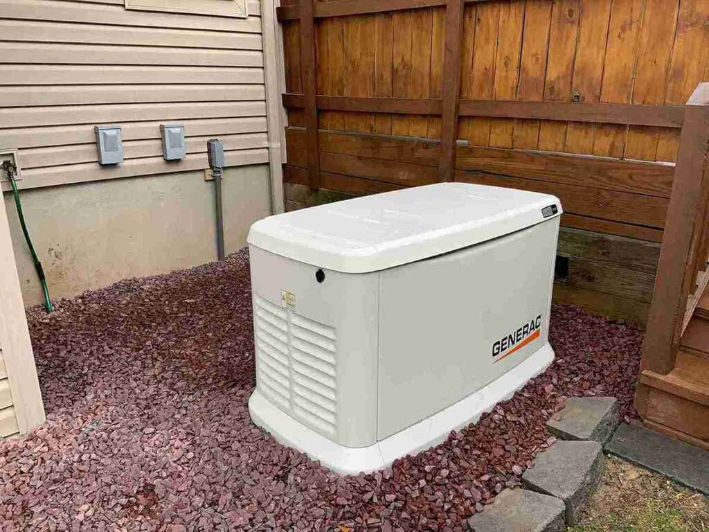 Generac backup generator in use during a power outage with support from Seidel Electric